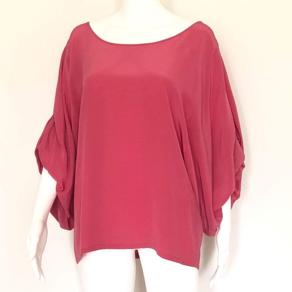 Silk Coral Chelsea Flower 3/4 Balloon Sleeves S